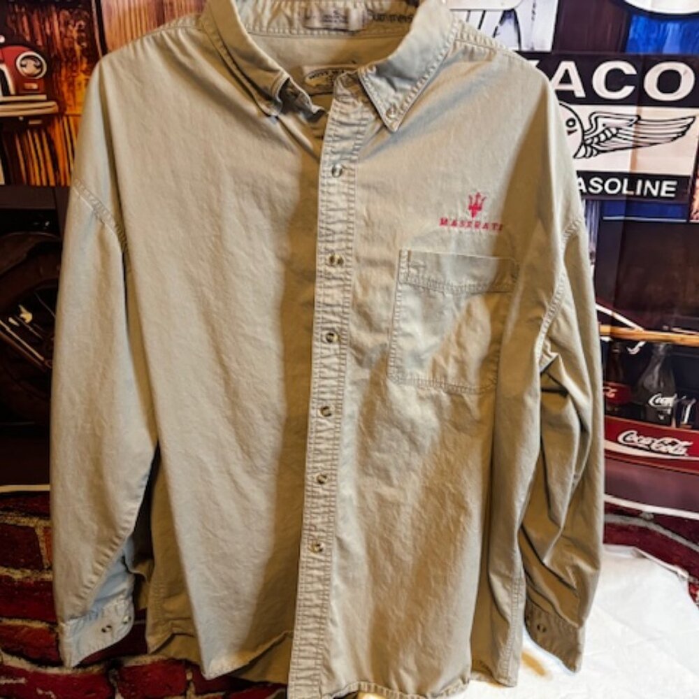 Maserati Automobiles Mens Button Down Shirt Size XL